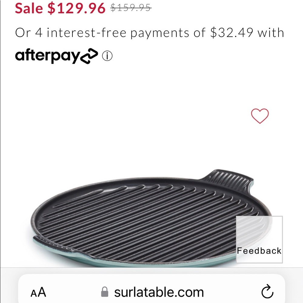 Le Crueset 12.5” Bistro Grill in Sea Salt